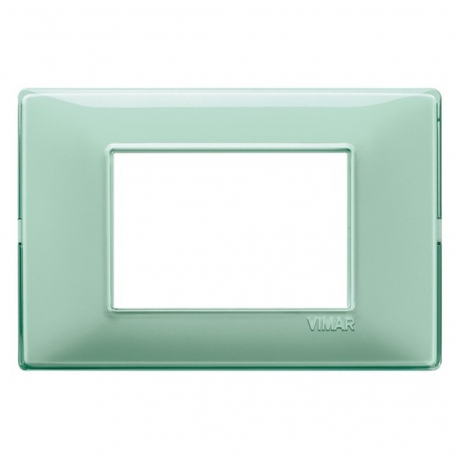 PLACCA 3 MODULI SERIE PLANA COLORE REFLEX MENTA - VIMAR 14653.44 